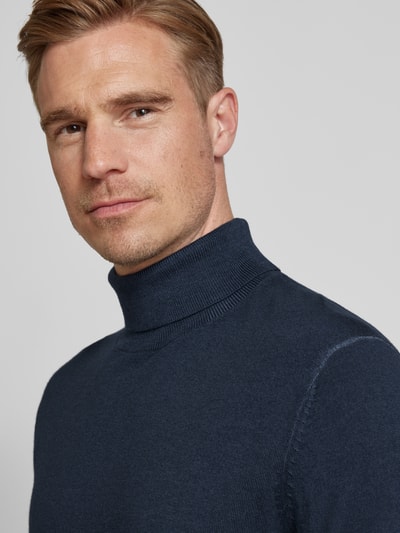 OLYMP Level Five Slim Fit Strickpullover mit Rollkragen Marine 3