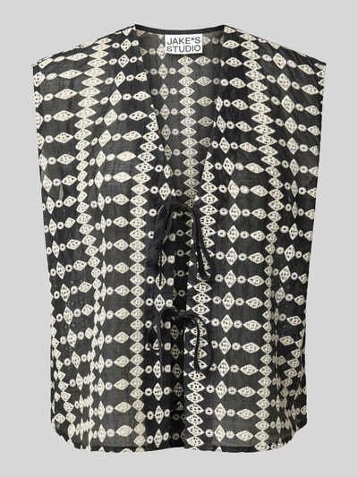 JAKE*S STUDIO WOMAN Relaxed Fit Bluse mit Schnürverschluss Black 2