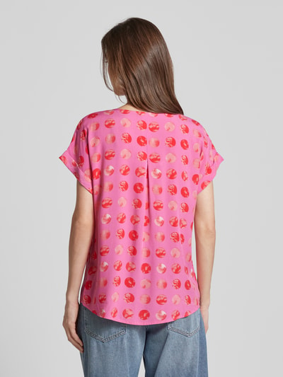 Montego Blouseshirt met all-over-print Felroze - 5