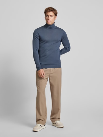 Roy Robson Wollen pullover met col Blauw - 1