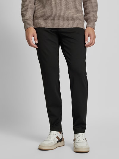 Brax Regular fit stoffen broek met tunnelkoord, model 'PHIL-K' Zwart - 4