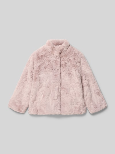 Mango Jacke aus Kunstfell mit Stehkragen Modell 'bole' Rosa 1