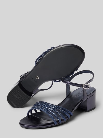Produktfoto, Sandaletten mit Strasssteinbesatz von Tamaris, Optik: Unifarben, Schuhspitze: Abgerundet, Absatzform: Blockabsatz, Label-Prägung, Strasssteinbesatz, Verschluss: Dornschließe, Sohle: Strukturiert