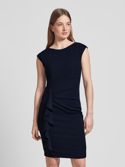 Paradi Sukienka koktajlowa z krepy z drapowaniem Ciemnoniebieski 4