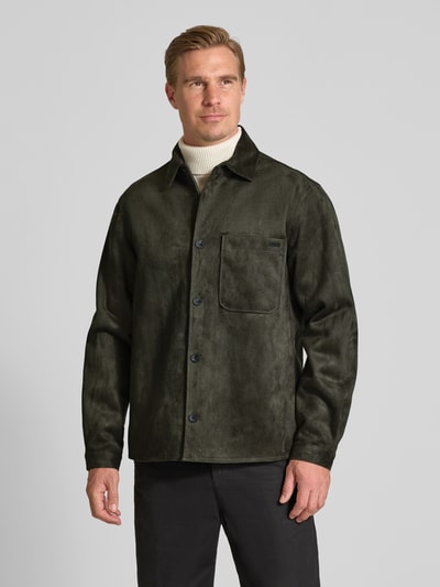 Antony Morato Hemdjacke mit Kentkragen Oliv 4