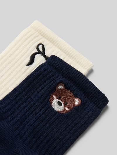 Produktfoto, Socken mit Label-Print im 2er-Pack von Jake*s Casual, mieszanka bawełny, dopasowany krój, prążkowane wykończenie, zestaw 2 szt.