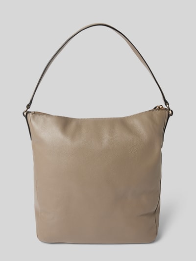 BOSS Lederhandtasche mit Label-Applikation Modell 'Alyce' Taupe 4