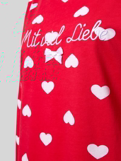 LOUIS & LOUISA Relaxed fit nachthemd met statementstitching Rood - 2