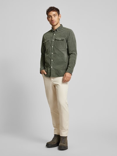 camel active Koszula casualowa o kroju regular fit z kołnierzykiem typu button down Oliwkowy 1