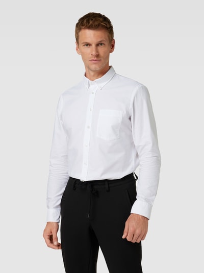 Jake*s Business-Hemd mit Button-Down-Kragen Weiss 4