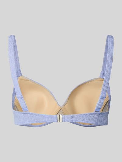 Produktfoto, Bikini-Oberteil in Glitzer-Optik Modell 'Tinjis' von Marie Jo mit gepolsterten Cups, elastischer Material-Mix, verstellbare Träger, Logo-Detail, dezenter Fliederton, glänzende Textur