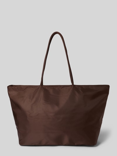 Produktfoto, Shopper mit Label-Detail von aim'n, Główna przegroda z zamkiem błyskawicznym, uchwyt, przegródki zapinane na zamek błyskawiczny, Szerokość w rozmiarze 1: 72 cm, Długość w rozmiarze 1: 40 cm, Głębokość w rozmiarze 1: 22 cm, długość paska na ramię w rozmiarze 1: 74 cm, brązowa, gładka tekstura