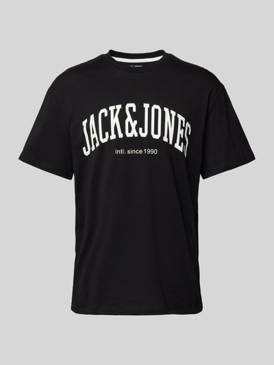 Jack & Jones T-shirt z nadrukiem z logo model ‘CYRUS’ Czarny 2