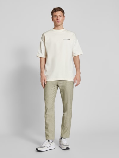 Jack & Jones Chinosy o kroju tapered fit ze szlufkami na pasek model ‘SUMMER’ Oliwkowy melanż 1