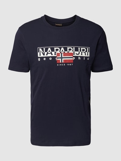 Napapijri T-Shirt mit Label-Print Modell 'AYLMER' Marine 2