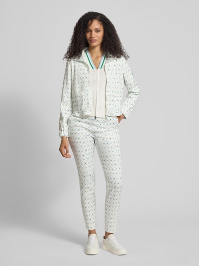 Marc Cain Slim Fit Stoffhose mit Allover-Logo-Print Offwhite 1