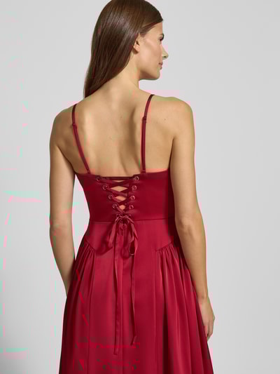 Adrianna Papell Knielanges Cocktailkleid mit Spaghettiträgern Rot 3