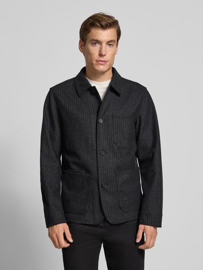 SELECTED HOMME Regular Fit Hemdjacke aus Woll-Mix mit Reverskragen Mittelgrau Melange 4