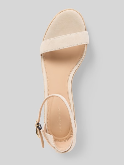 Tommy Hilfiger Buty na koturnie ze skóry naturalnej Piaskowy 3