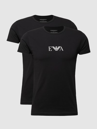 Emporio Armani T-Shirt mit Label-Print im 2er-Pack Black 2