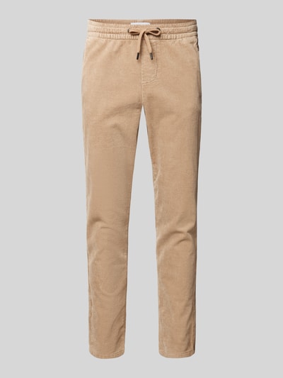 Only & Sons Tapered fit corduroy broek met elastische band, model 'LINUS' Beige - 1