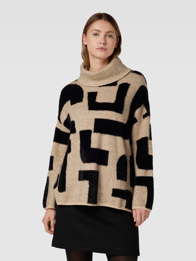 Tom Tailor Gebreide pullover met all-over motief Beige - 4