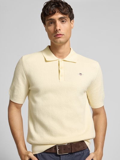 Gant Poloshirt met labelstitching Zand - 3