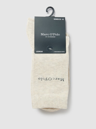 Marc O'Polo Socken mit Label-Detail im 2er-Pack Modell 'Valentina' Beige Melange 3