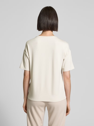 monari T-shirt met labeldetail Beige - 5