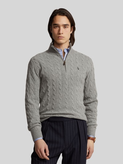 Polo Ralph Lauren Regular Fit Troyer aus Woll-Kaschmir-Mix Hellgrau 4