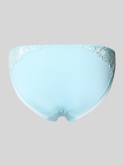 Produktfoto, hellblauer Slip mit Spitze und Schleifen-Details Modell 'Jane Rio' von Marie Jo, Material-Mix mit Baumwoll-Anteil, Regular-Fit.
