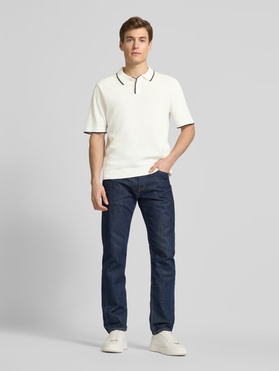 SELECTED HOMME Poloshirt met 1/2 mouwen, model 'MATTIS' Offwhite - 1