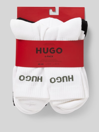 HUGO Socken mit Label-Print im 6er-Pack Weiss 3