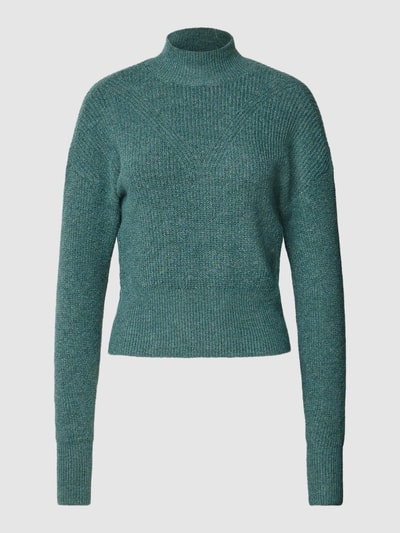 Noisy May Gebreide pullover met opstaande kraag, model 'NELLA' Rietgroen - 2