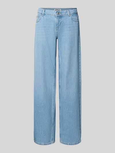 Produktfoto, jasnoniebieskie, szerokie jeansy z bawełnianego denimu, Loose Fit Jeans aus reiner Baumwolle Modell 'BRENDA' von ONLY, damskie Wide & Loose Fit jeansy