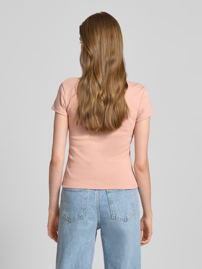 Review T-shirt z okrągłym dekoltem Brudnoróżowy 5