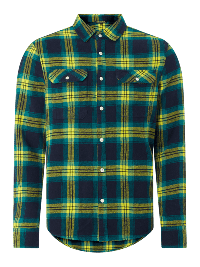 REVIEW Koszula flanelowa o kroju slim fit z bawełny Żółty 1