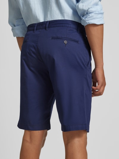 Fynch-Hatton Regular fit bermuda met riemlussen, model 'Summer' Marineblauw - 3