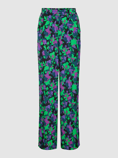 YAS Stoffen broek met bloemenmotief, model 'LICCO' Zwart - 2