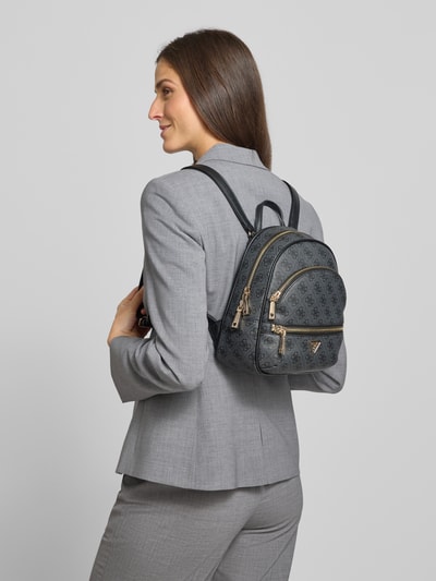 Guess Rucksack mit Allover-Logo-Print Modell 'Manhattan' Anthrazit 1