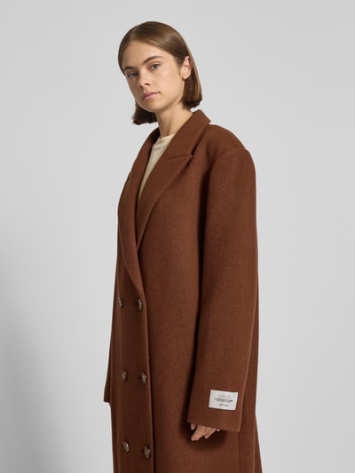 Karo Kauer Oversized Mantel mit Woll-Anteil Mittelbraun 3
