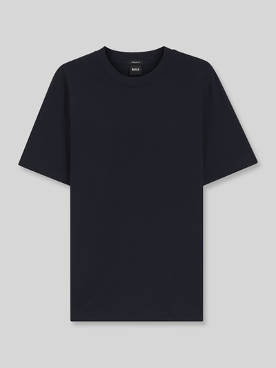 BOSS Regular fit t-shirt van puur katoen model 'Thompson 02' Marineblauw - 2
