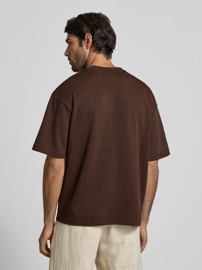 SELECTED HOMME Oversized T-Shirt aus Baumwoll-Mix Modell 'OSCAR' Dunkelbraun 5
