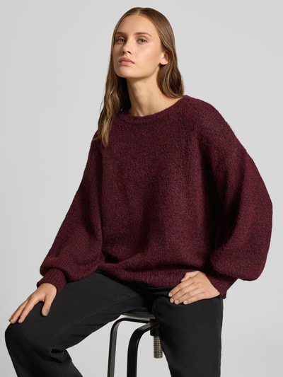 ONLY Regular Fit Pullover mit Woll-Anteil Modell 'NELLIE' Bordeaux Melange 3