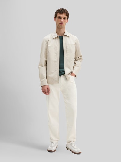 Marc O'Polo Regular Fit Hemdjacke aus Baumwoll-Leinen-Mix Offwhite 1