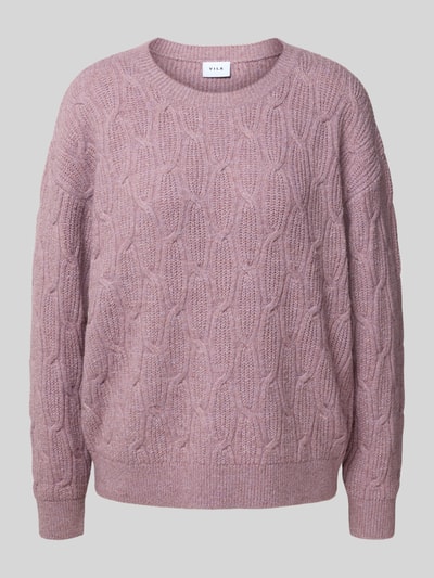 Vila Strickpullover mit Strukturmuster Modell 'LASSIA' Mauve 2