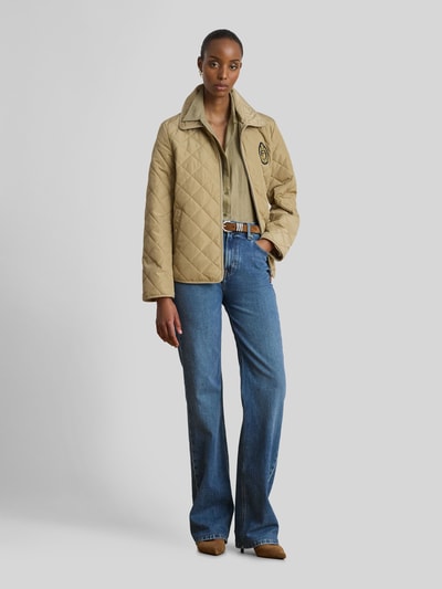 Lauren Ralph Lauren Kurtka pikowana o kroju regular fit z wyhaftowanym herbem Piaskowy 1