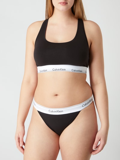 Calvin Klein Underwear Figi z mieszanki bawełny  Czarny 1