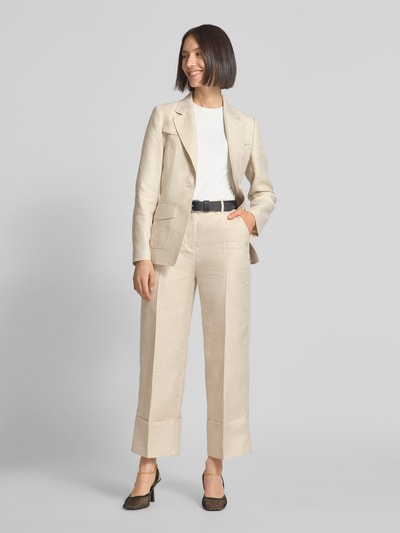 Marc Cain Regular Fit Blazer aus Leinen-Mix mit Pattentaschen Sand 1