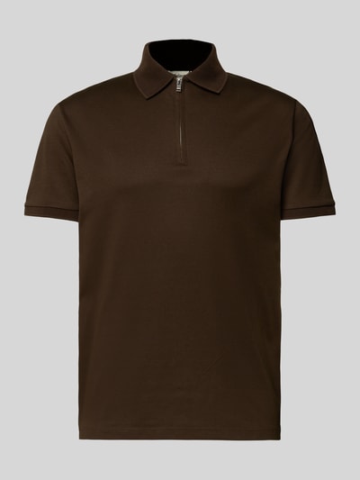Selected Homme Regular Fit Poloshirt aus Baumwoll-Mix Modell 'FAVE' Schoko 1